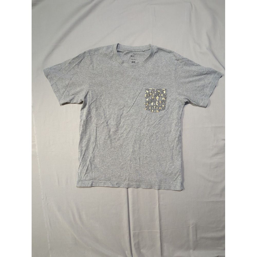 Uniqlo SPRZ NY Keith Haring Pocket T-Shirt Mens Medium Gray Pop Art Graphic Tee